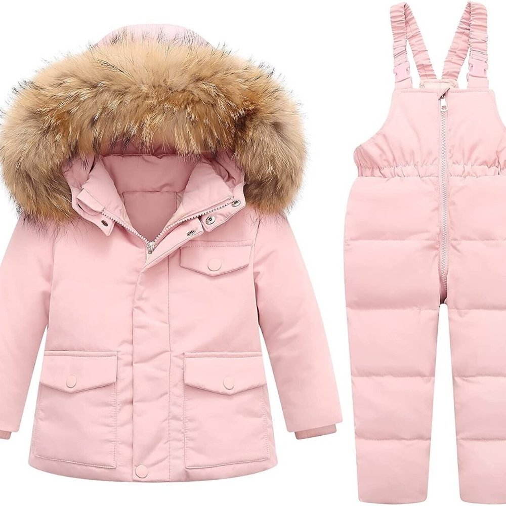 NEW WITH TAGS! SIZE 2-3T CARETOO Toddler Girl Snowsuit 2Pcs Kids Down Jacket Win